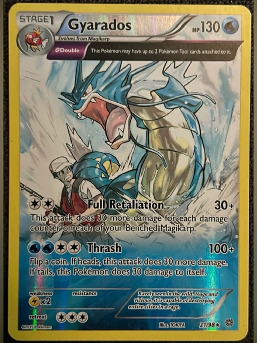 Pokémon Card - Gyarados Stage 1 2015 Card 21/98